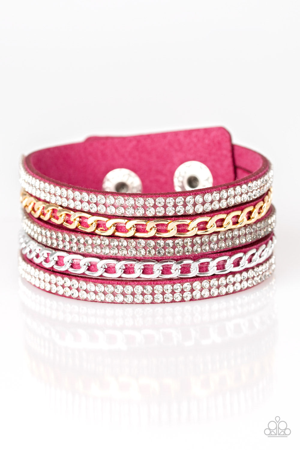 Fashion Fiend - Pink Snap Bracelet Paparazzi