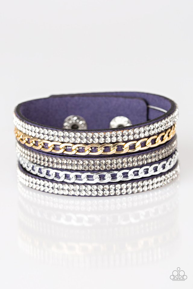 Fashion Fiend - Blue Snap Bracelet Paparazzi