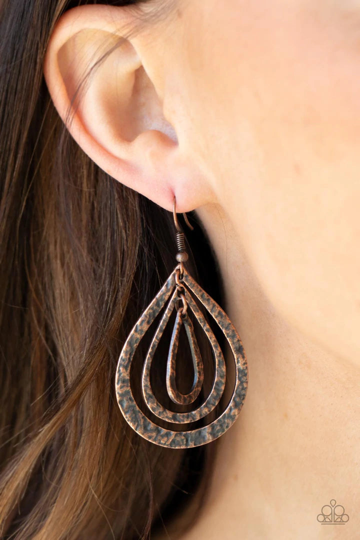 Plains Pathfinder - Copper Earrings - Paparazzi