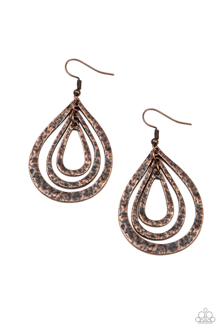 Plains Pathfinder - Copper Earrings - Paparazzi